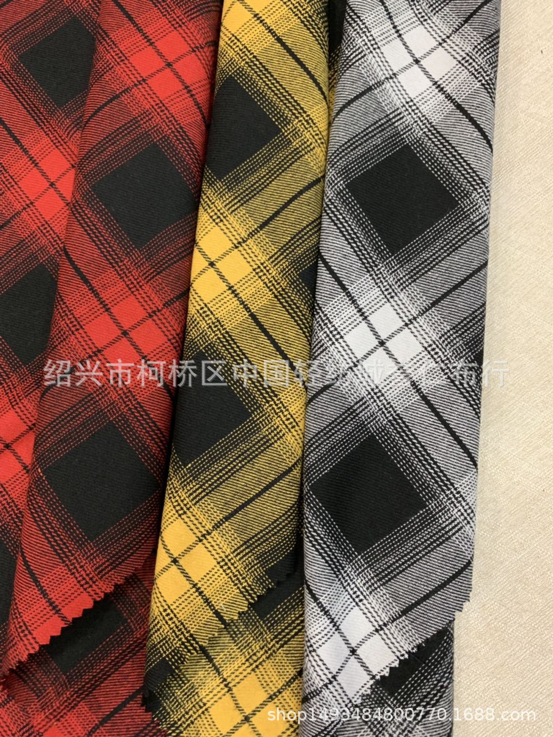 Autumn Brushed New Single-sided Brushed Flannel Yarn-dyed Plaid Fabric 21 Count Polyester Cotton Blend Shirt Skirt Men's Clothing