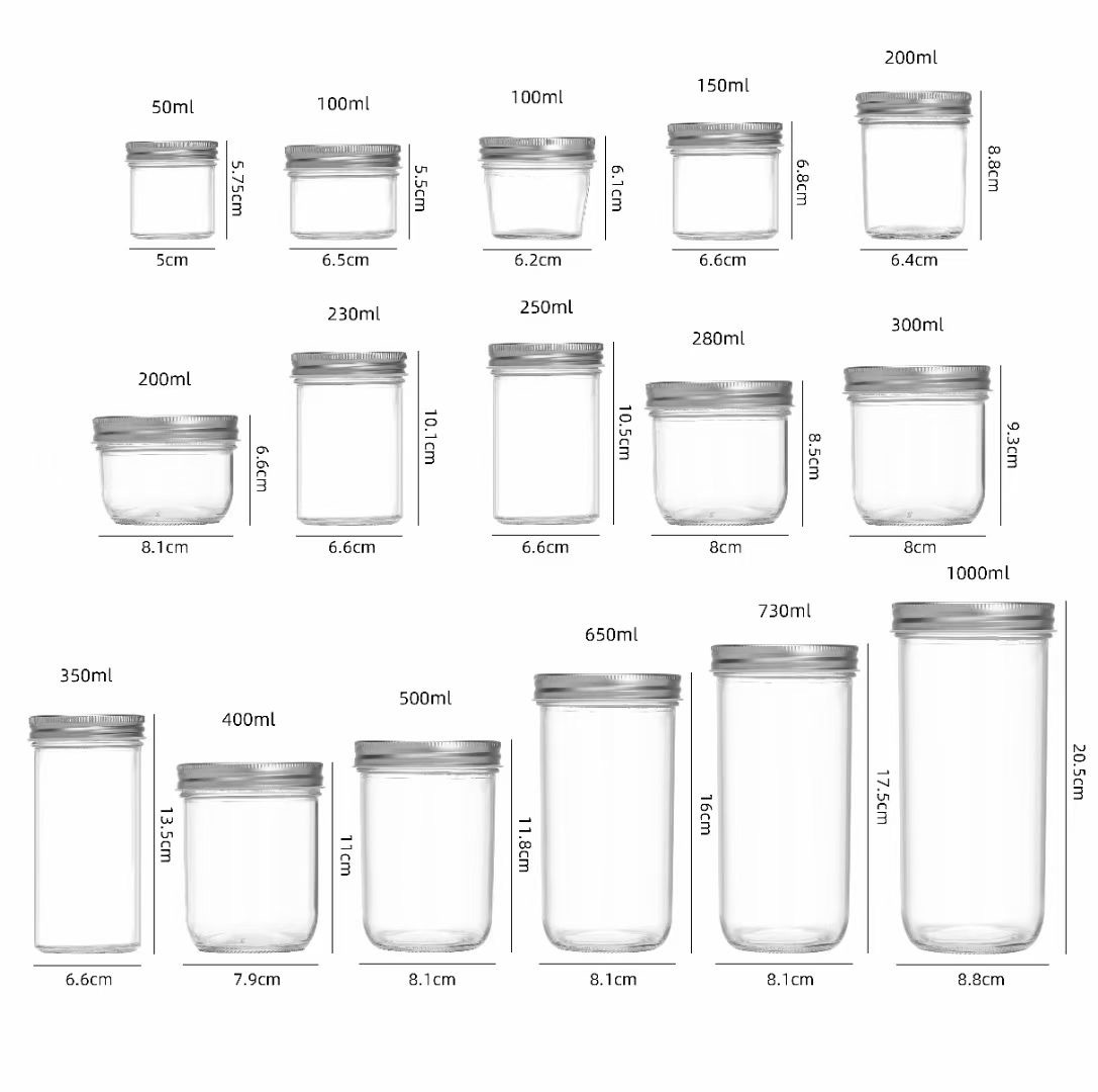 Ready-Made Fish Maw Bottles, Fish Maw Glass Bottles, Fresh Stewed Glass Bottles, Caviar Mason Jars, Mason Cups, Frozen Milk Glass Bottles