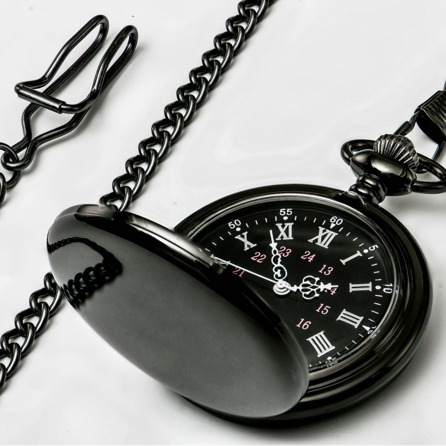 Picture of Pocket watch glossy laser logo lettering retro flip two-sided light quartz pocket watch Boshia leisure pocket watch wholesale