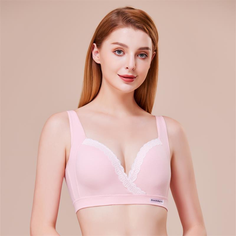 Picture of Nursing Bra Cross-Shaped Lace No Steel Ring Comfortable Push-Up Pregnancy and Postpartum Convenient Breastfeeding Nursing Bra Thin