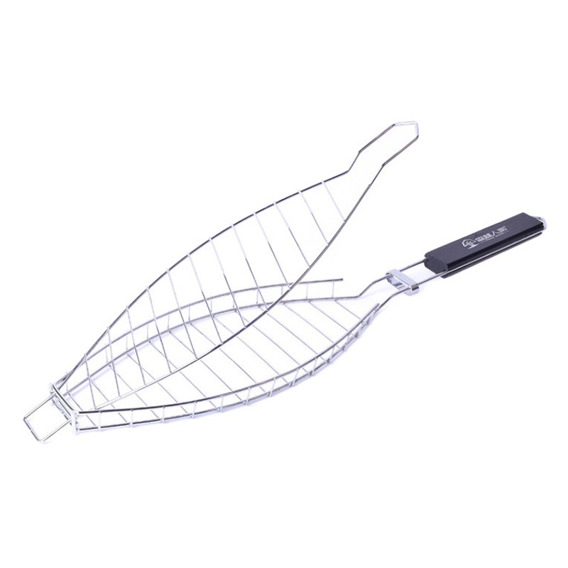 BBQ barbecue tools stainless steel barbecue net grilled fish clip rack barbecue basket square outdoor mesh