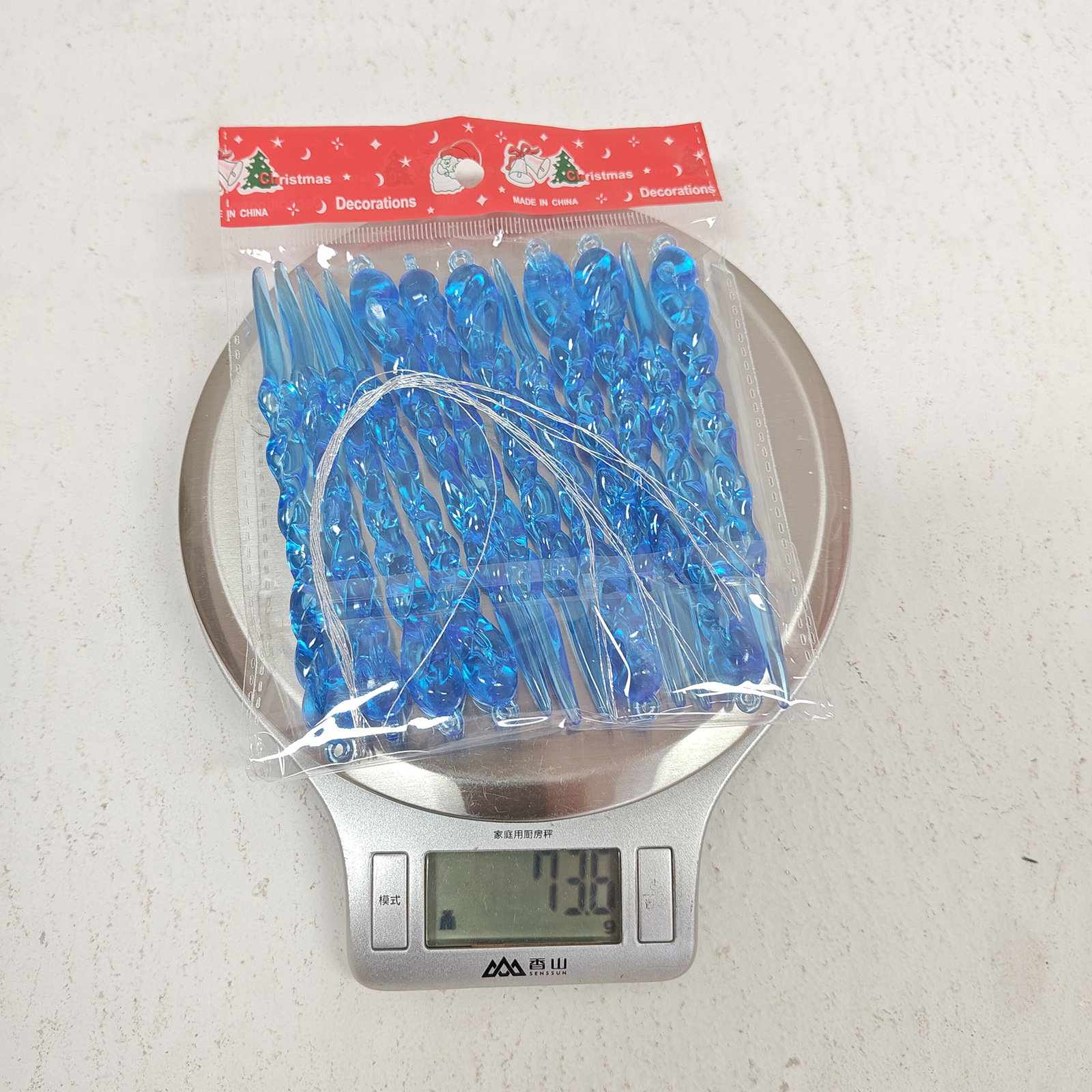 Picture of Haobei Christmas Celebration Supplies Creative Transparent Ice Bar Pendant New Christmas Tree Decoration Thread Pendant Tree Pendant