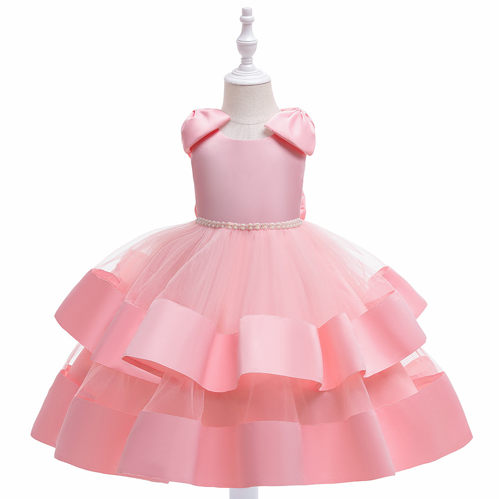 Picture of European and American girls princess dress flower girl dress wedding children's tutu skirt piano performance host evening dress western style