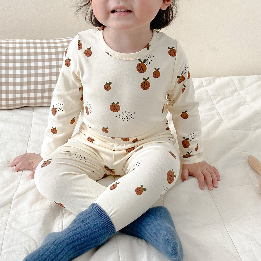 Picture of Spring and Autumn Children's Clothing Danish Children's Home Clothes suit Girls' Pajamas Pure Cotton Children's Autumn Clothes and Pants Men's Treasure Pajamas