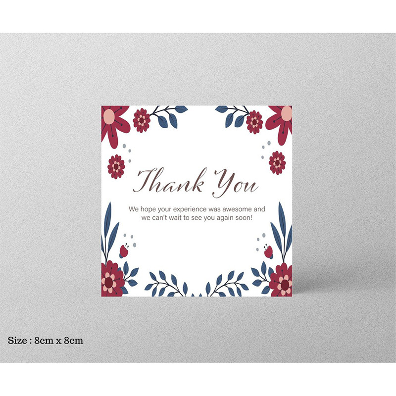 Picture of 30 Sheets/Pack Square Simple Thank You Cards Coated Paper Business Cards Gift Packaging Decorative Cards English Mini Thank You Cards