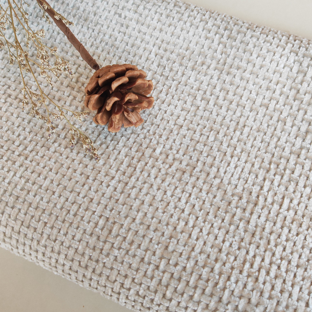Picture of F508 in stock Straight Supply Oblique Fishing Net Pattern Chenille Sofa Cotton Linen Fabric Sofa Cover Pillow Cushion Linen Fabric