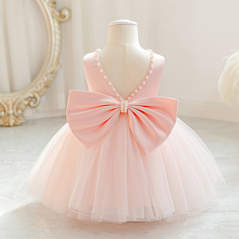 Cross-Border Girls Princess Dress Children's First Birthday Style Dress Banquet Flower Girl Dress Skirt Fluffy Mesh Skirt
