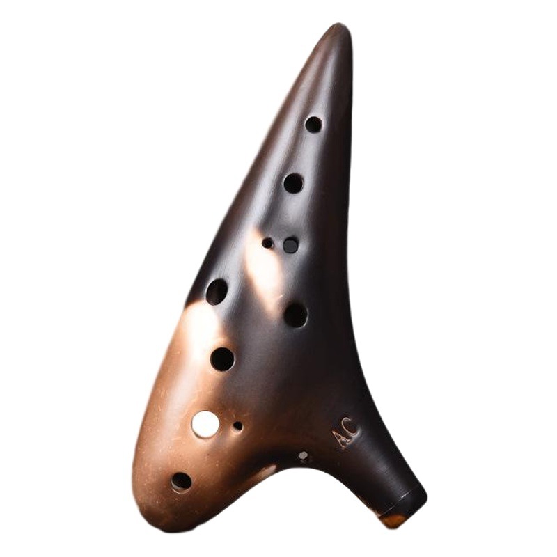 New product plain burning 12-hole pottery flute midrange C- tone AC ceramic production beginner teaching performance 12-hole pottery flute wholesale