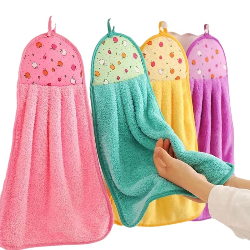 Kitchen towel wholesale factory wholesale hanging towel towel coral fleece absorbent towel cross-border explosions