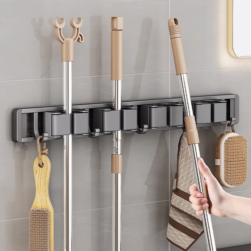 Factory supply wall clip hook non-perforated mop clip broom rack artifact toilet buckle kitchen rack