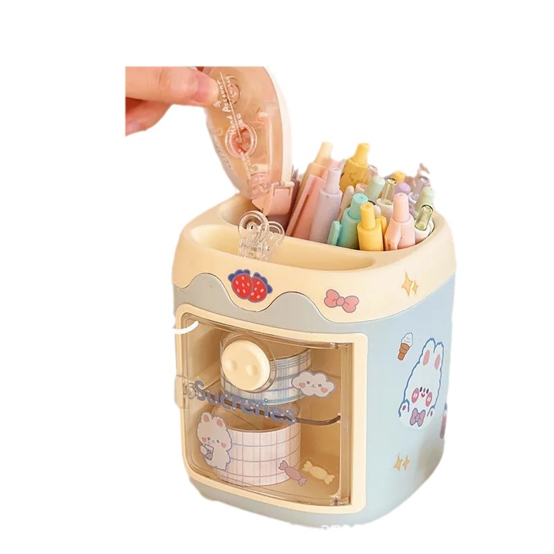 Picture of Creative Cartoon Pig Pen Holder Storage Exquisite Piggy Office Pencil Bucket Children's School Desk Desk Stationery