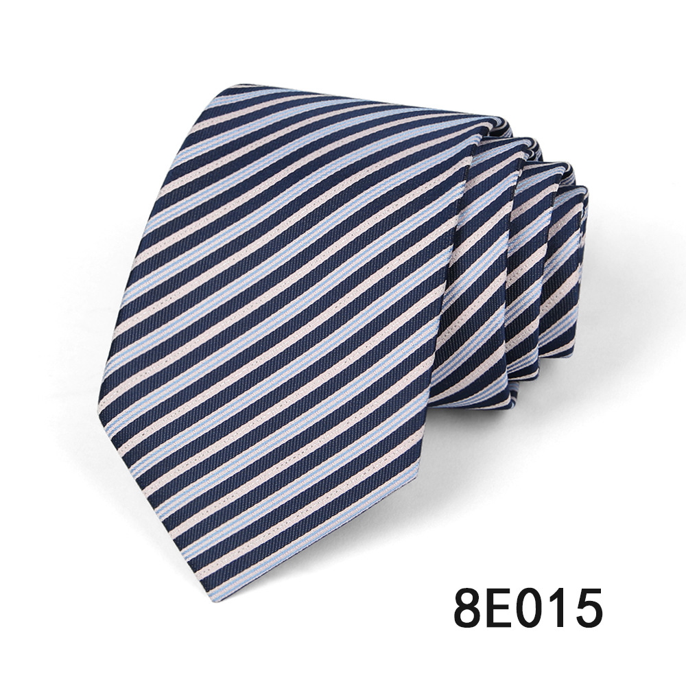 Picture of Men's Tie Business Casual Stripesd Tie 8cm Polyester Jacquard Embroider Print Tie Wholesale Formal Wear