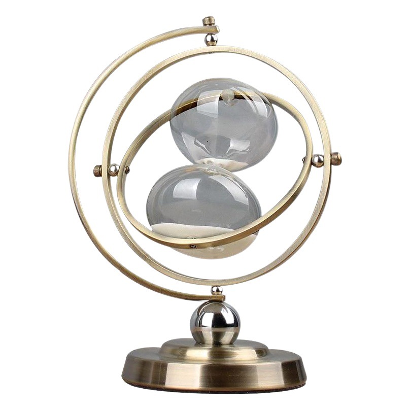 019 Globe Hourglass Timer Ornament Simple Time Countdown Glass Creative Hourglass Retro High-End Sense