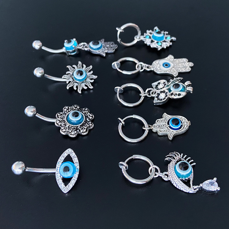 Gaibi European and American sunflower navel ring navel buckle Devil's Eye navel nail navel ornament body piercing jewelry in stock