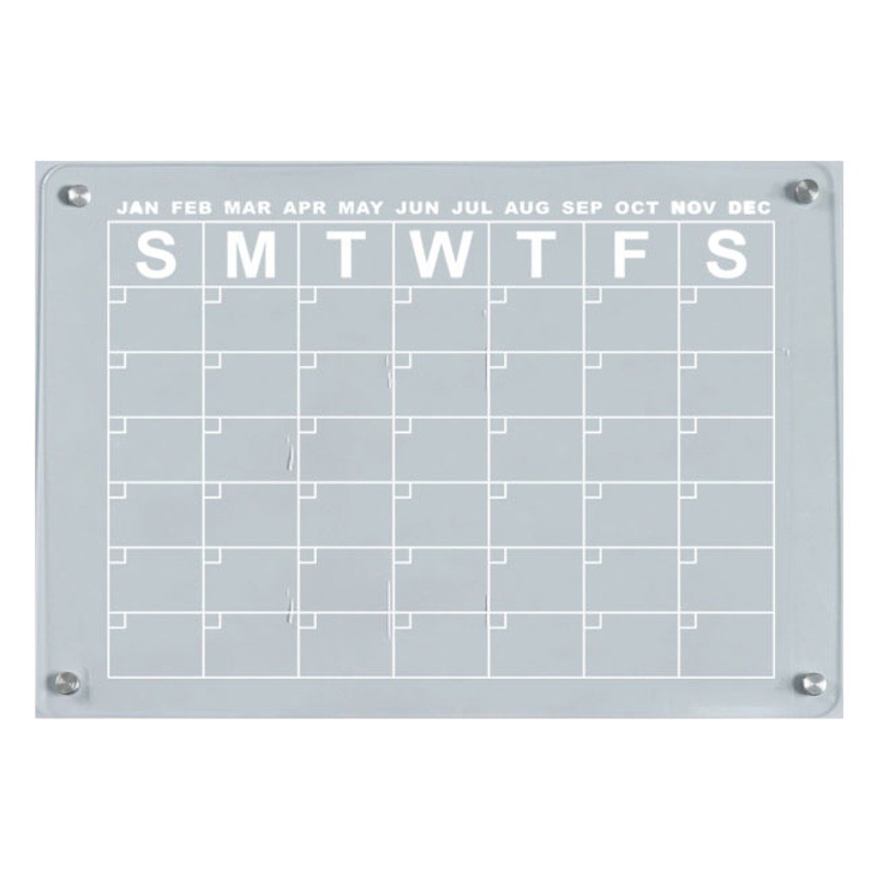 Acrylic calendar board magnetic dry erase board magnetic transparent refrigerator home message schedule Zhou Yue writing board