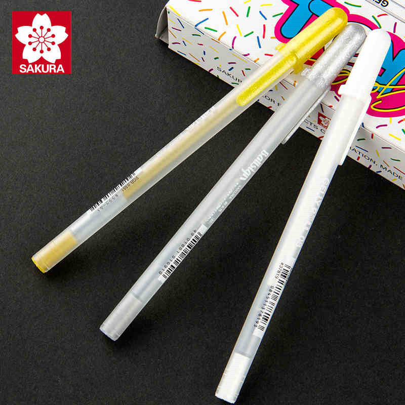Japanese Cherry Blossom Highlight Pen XPGB White Pen Silver Pen Golden Wave Drying Pen Hand-painted Design Black Cardboard Pen Paint Pen
