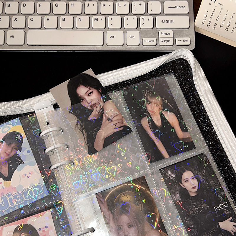 Picture of A5 card book laser star goo card loose-leaf inside page love bean album postcard storage book loose-leaf 3 inch photo album book