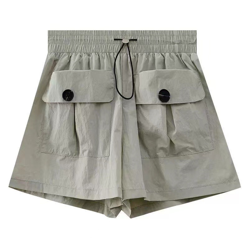 American Style Hot Girl Tooling Shorts Women's Loose Slimming All-match Fashionable plus size High Waist Sports Casual Hot Pants for Summer