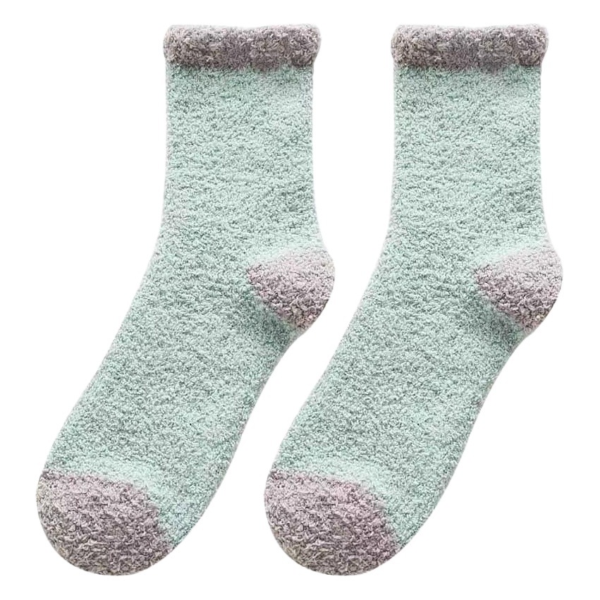Coral velvet socks ladies winter towel home padded sleep snow floor socks tube socks half velvet socks wholesale