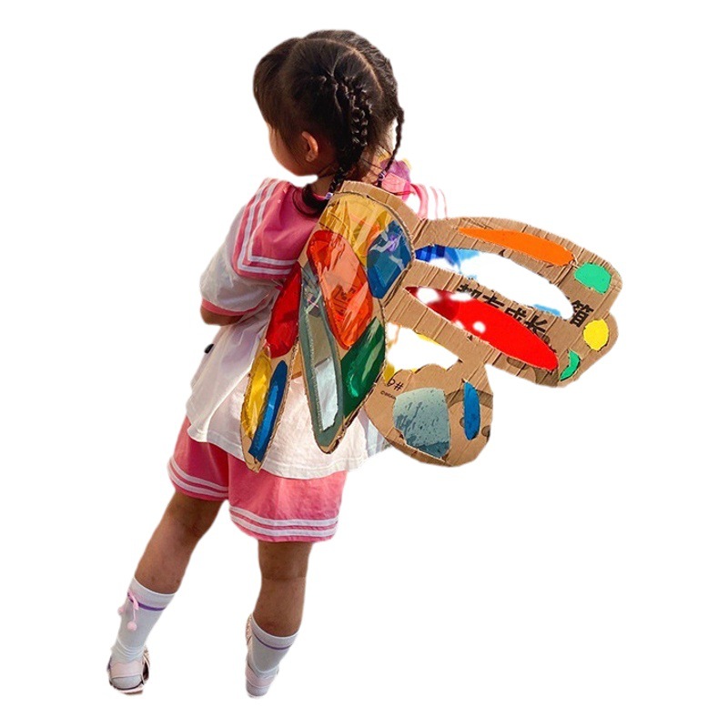Color transparent cellophane handmade butterfly kindergarten transparent children a4 light and shadow game candy soft packaging paper