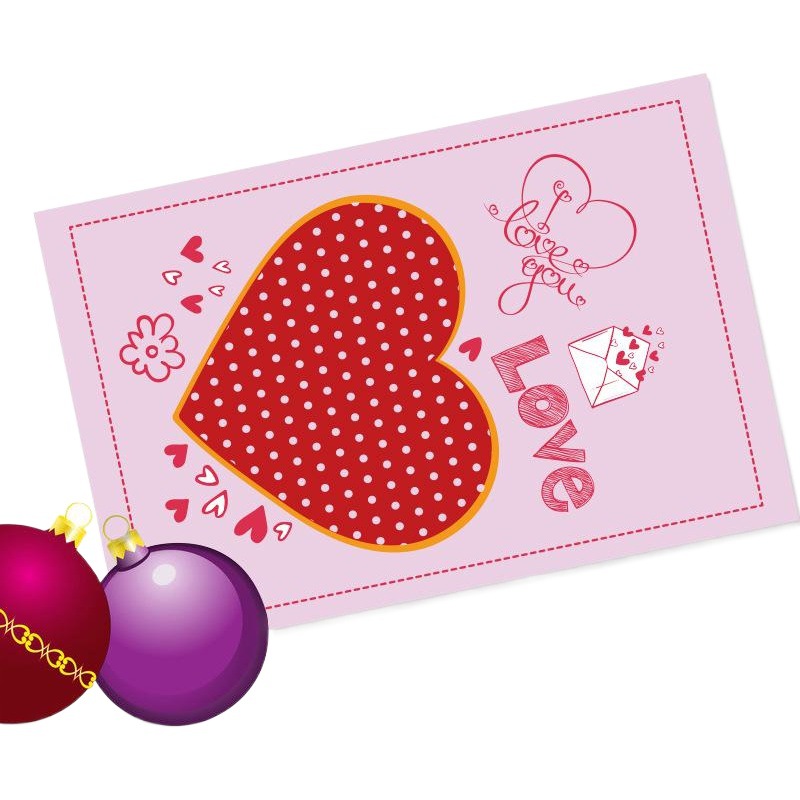 Valentine's Day Heart Greeting Card Small Card Gift Greeting Card Holiday Greeting Card Envelope DIY Creative Card