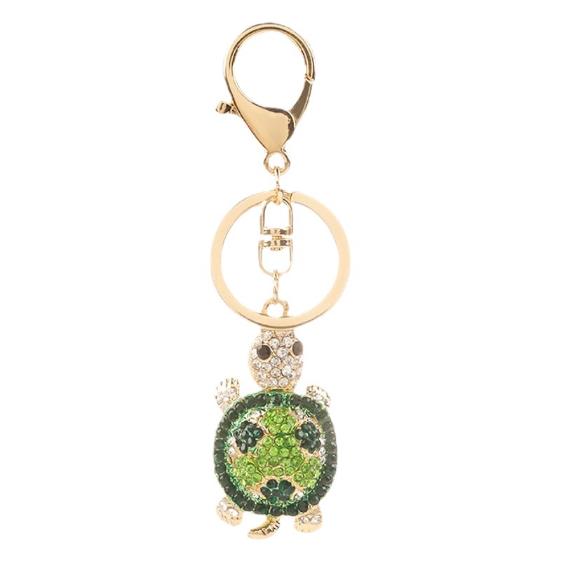 Picture of Internet Celebrity Creative Design New Turtle Rhinestone Keychain Cute Bag Small Gift Accessories Animal Pendant Jewelry