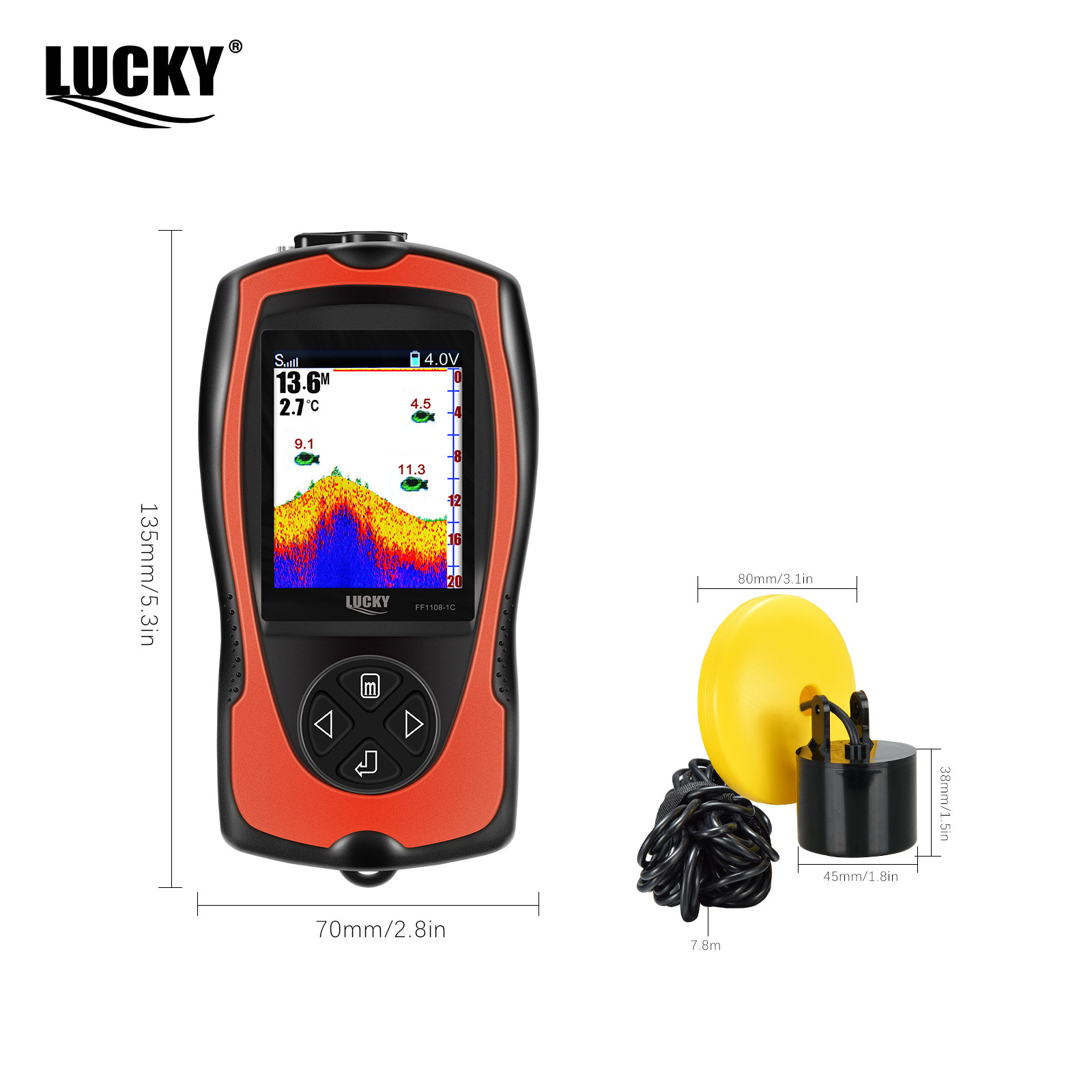 LUCKY fish finder wired fish finder color screen fish finder fish finder