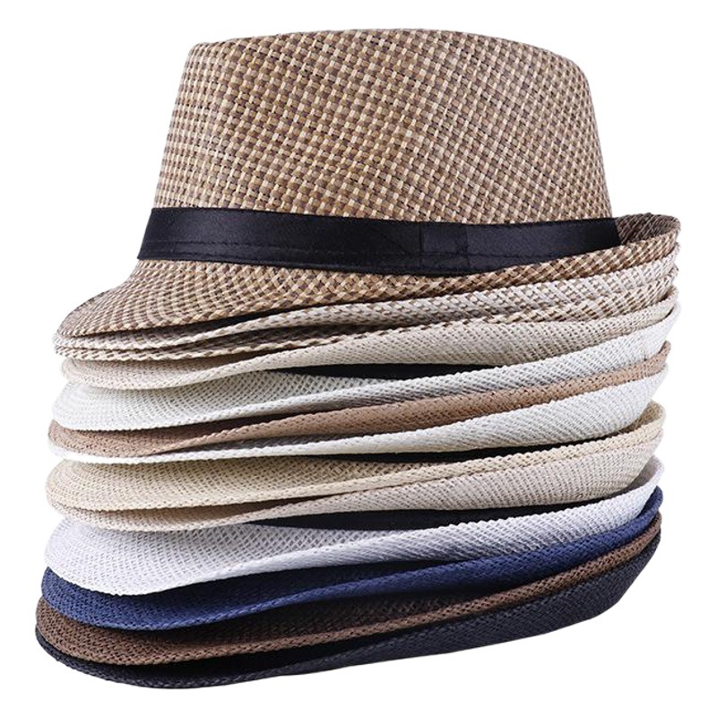 Men's Middle-aged and Elderly Men's Summer Sunshade Hat Old Man's Hat Dad's Hat Big Grass and Tricolor Grass Top Hat