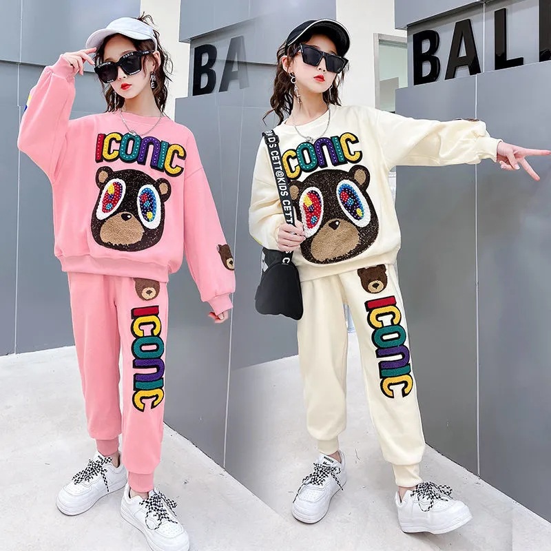 Girls' Spring Suit New Style Internet Celebrity Mid-Big Children's Western Style Spring Children's Fashionable Children's Clothing Girls' Spring and Autumn Two-Piece Suit