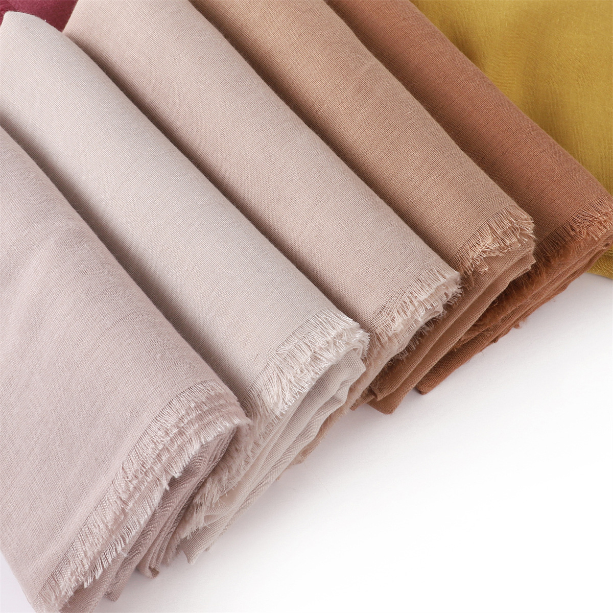 New fashion cotton and linen soft autumn and winter combed cotton monochrome short beard flat long scarf scarf scarf scarf scarf shawl in stock