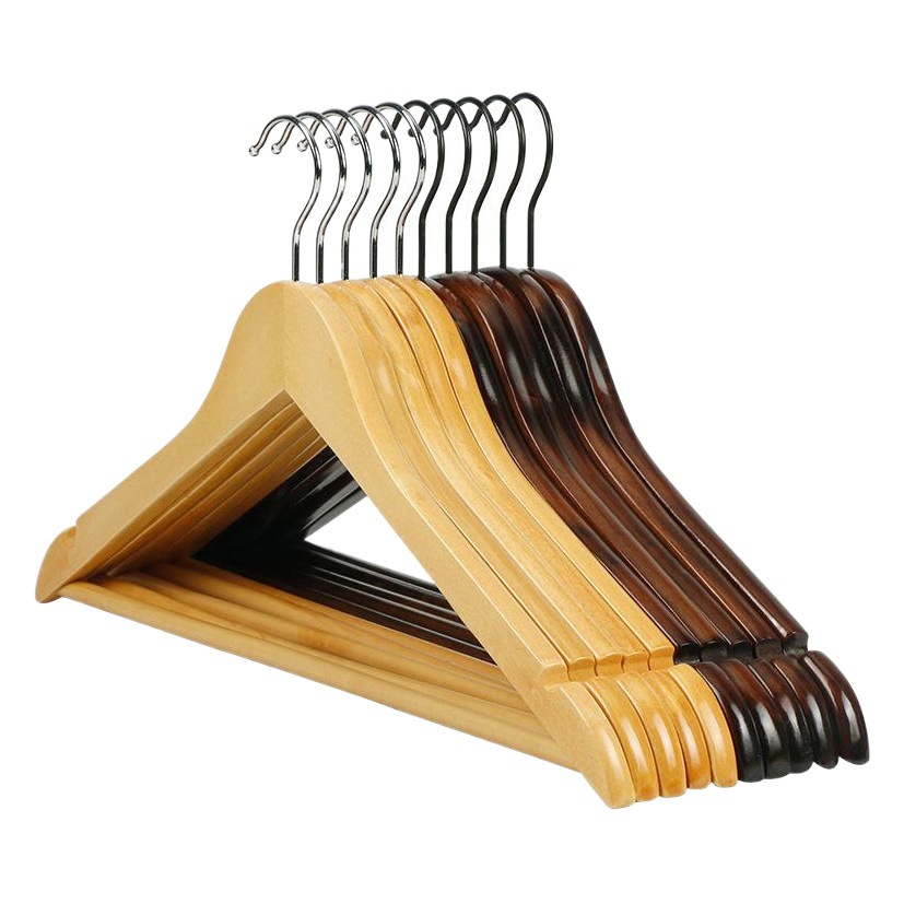 Solid Wood hanger wholesale adult women's clothing store clothing hanger hotel wooden clothes rack clothes support pants rack wooden