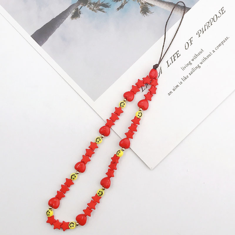 Picture of New soft pottery fruit series mobile phone chain diy mobile phone case acrylic five-pointed star mobile phone chain collection trend