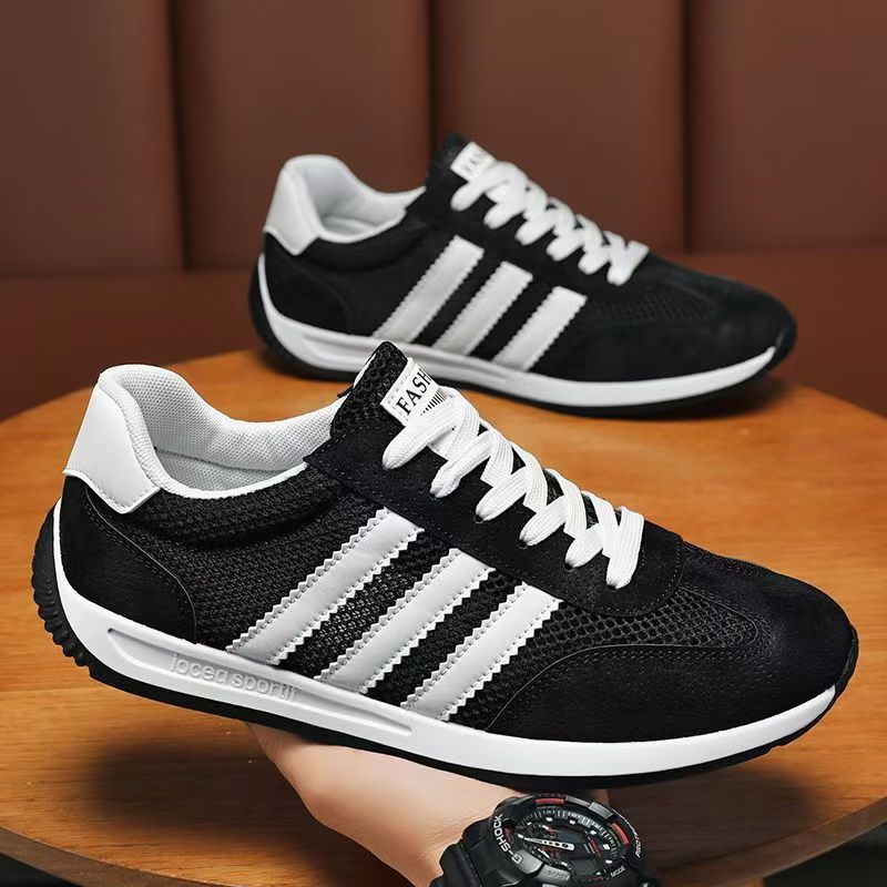 Summer Men's Shoes, Mesh Breathable Sports and Leisure Running Shoes, Soft Soles, Fashionable Forrest Gump Shoes, Trendy Retro White Shoes