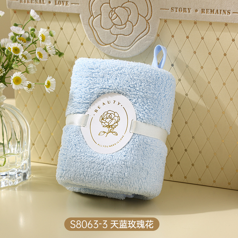 Picture of Hand gift towel can be hung hand gift towel coral fleece absorbent wedding gift wholesale