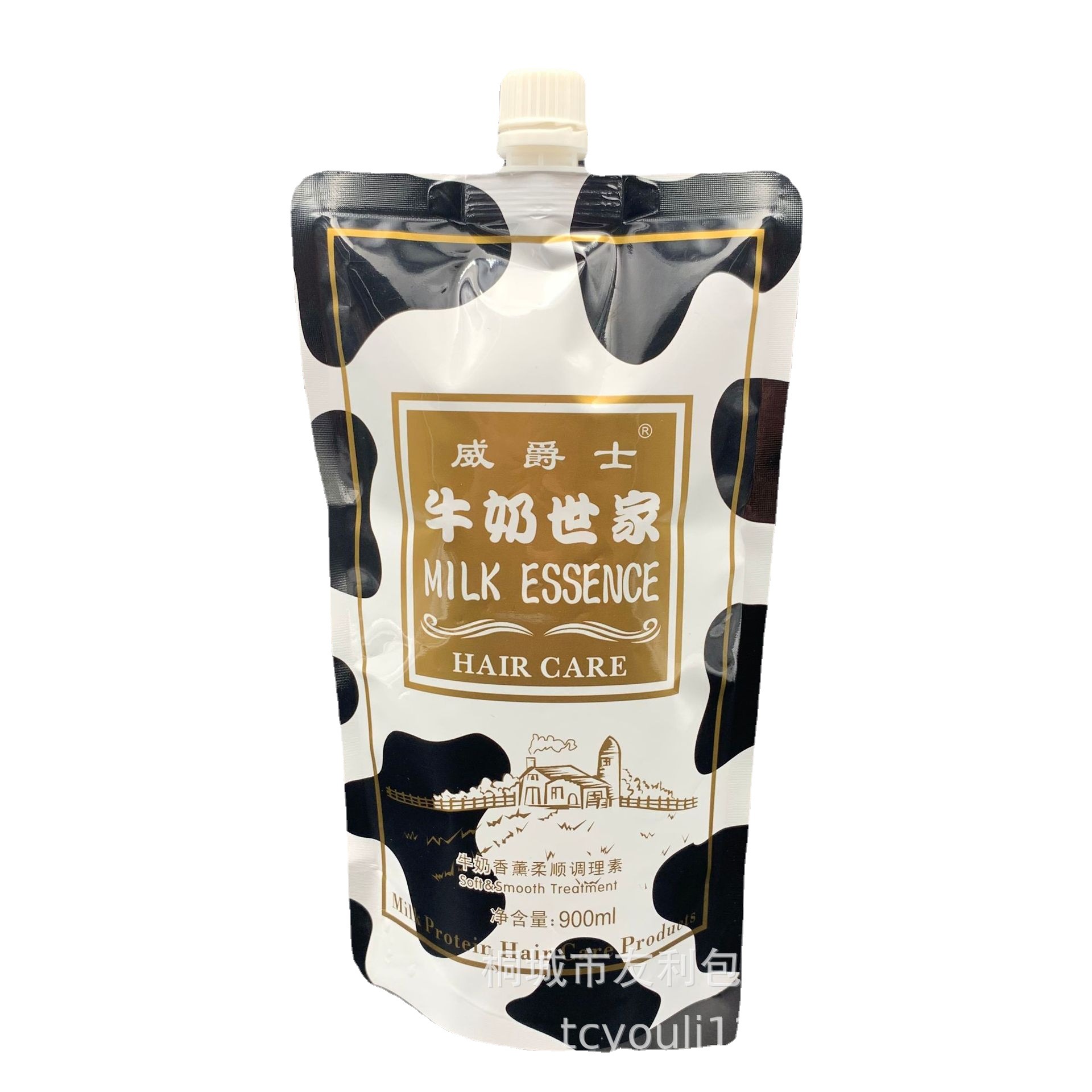 Picture of Supply 900ml hair conditioner packaging bag hairdressing supplies self-standing nozzle bag hair film inverted film aluminum foil packaging bag