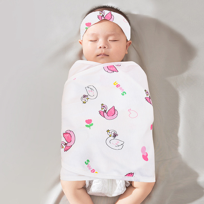 Picture of Baby Anti-Scare Sleeping Bag Spring Autumn and Winter Pure Cotton Newborn Baby Swaddling Towel Wrapping Towel Anti-Scare Sleeping Bag Artifact