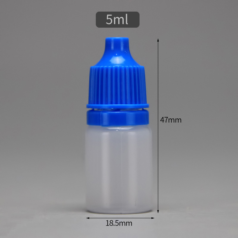 Picture of Eye Drops Bottle 5ml Squeeze Tip Anti-Theft Cap Small Dropper Bottle Liquid Plastic Packaging 5ml Eye Drops Bottle
