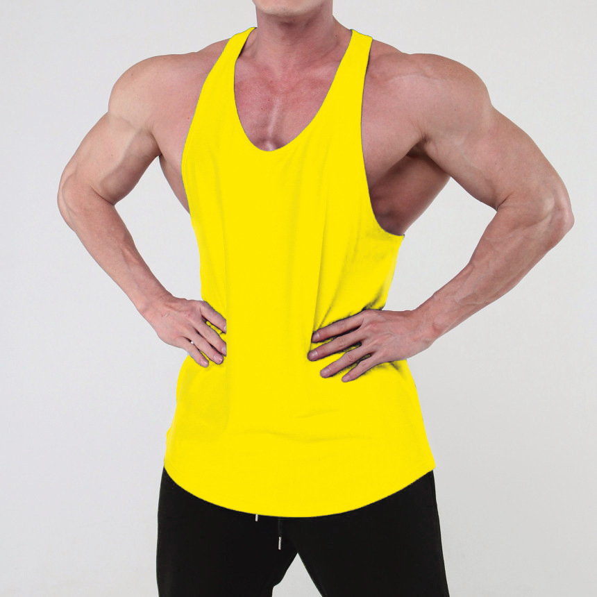 Picture of Trendy men's sports vest men's fashion brand summer solid color all-match sleeveless I-shaped running training clothes fitness clothes