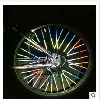 Picture of Color bicycle spoke reflective rod mountain bike decorative strip reflective card dead speed car reflective rod 19g