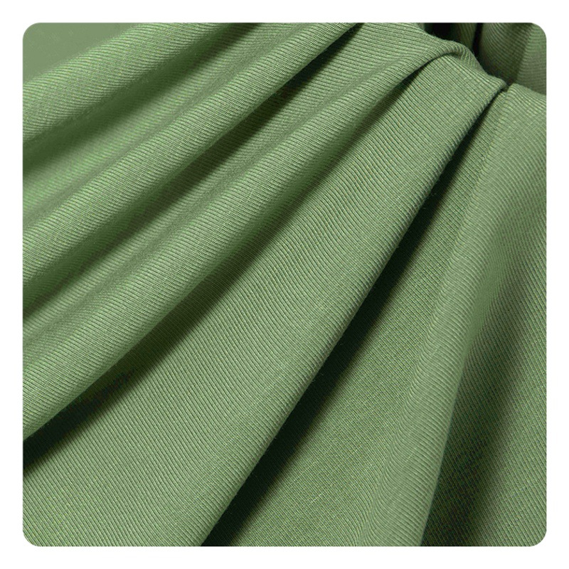 310g casual cut 1*1 thread fabric rayon spandex elastic knitted T-shirt rib fabric