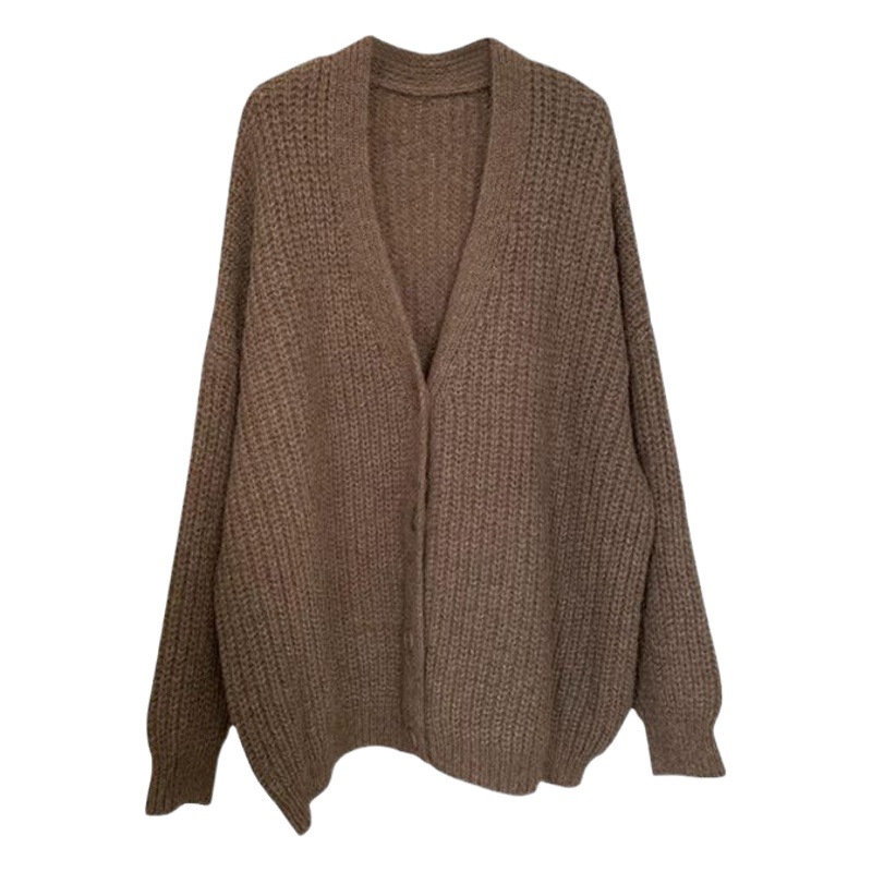Soft Waxy Sweater for Women, Spring & Fall Outer Wear, Gentle Style, Lazy Style, Pink Niche Design, Knitted Cardigan Jacket Top
