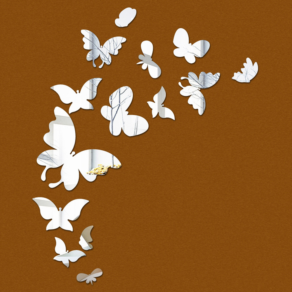 eBay popular butterfly mirror wall stickers living room bedroom background home decoration acrylic mirror wall stickers 361179