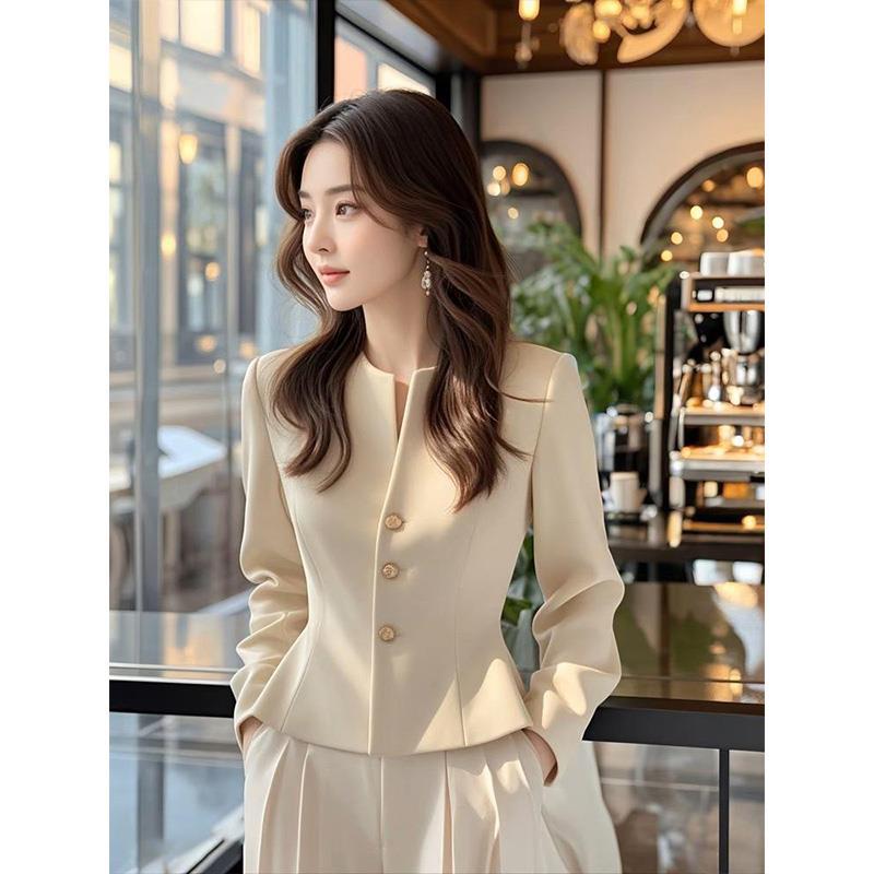 Export Japanese and Korean Style Texture Short Coat Women's Autumn New Super Good-looking Yujie Cold Tight Waist Top