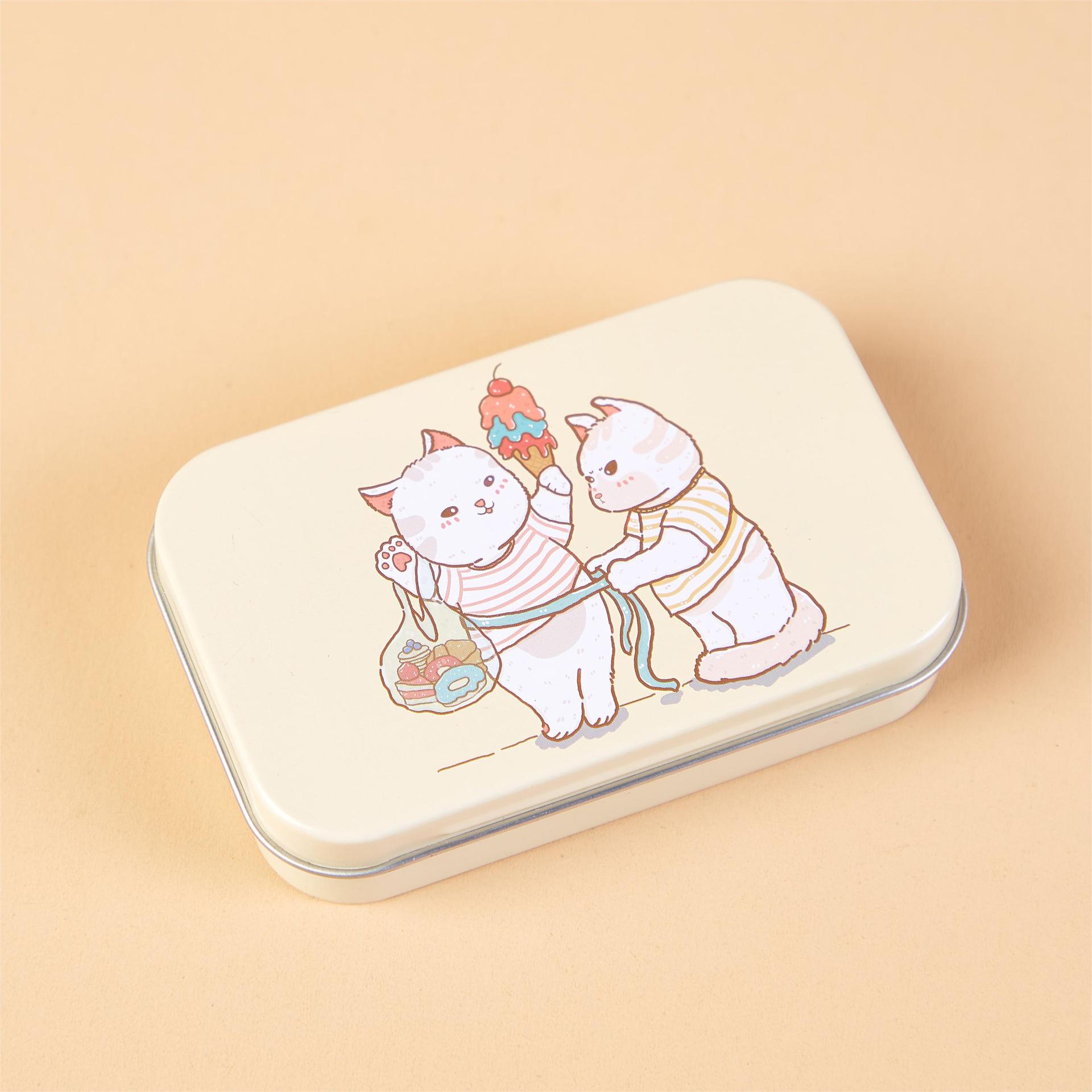 Picture of Desktop Storage Box Jewelry Small Objects Storage Box Creative Cartoon Mini Card Iron Box Hairpin Jewelry Portable Box