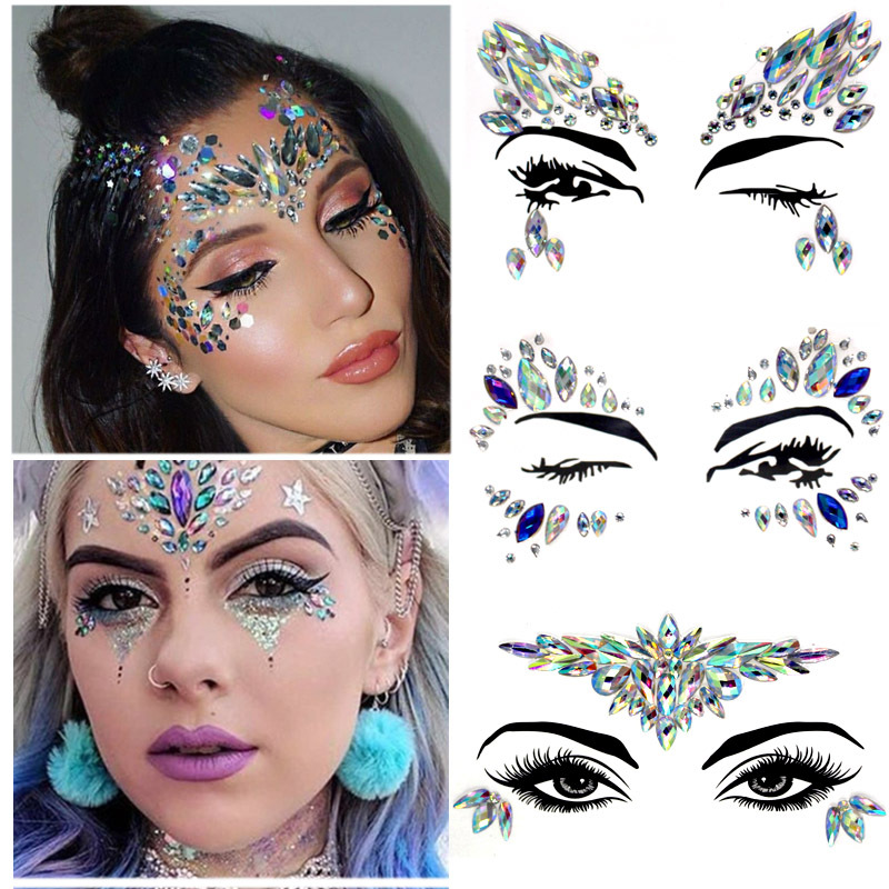 Cross-border hot-selling face diamond stickers acrylic Diamond stickers face diamond art party decoration face diamond stickers