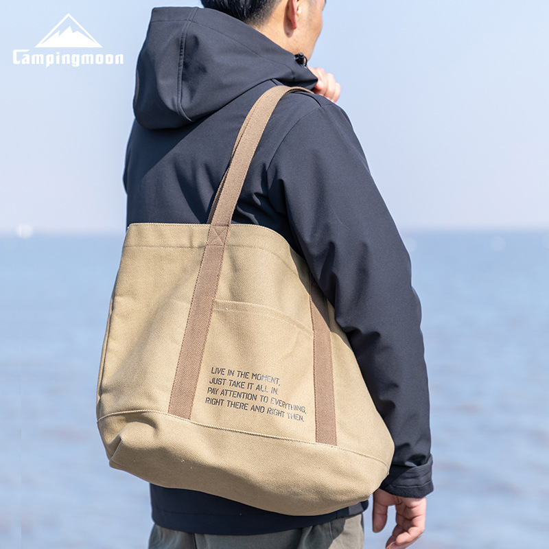 Coleman B- 189 Outdoor Thickened Cotton Tote Bag Canvas Large Capacity Outdoor Camping Small Storage Shoulder Bag
