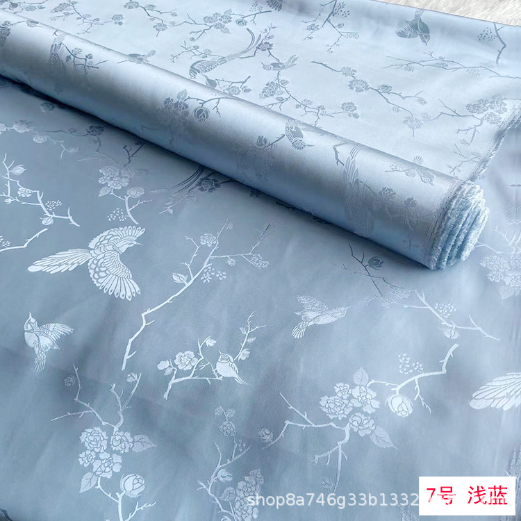 Picture of 30mm Jacquard Mulberry Heavy Satin Silk Fabric Jacquard Silk Chinese Clothing Cheongsam Han Dynasty Mulberry Fabric