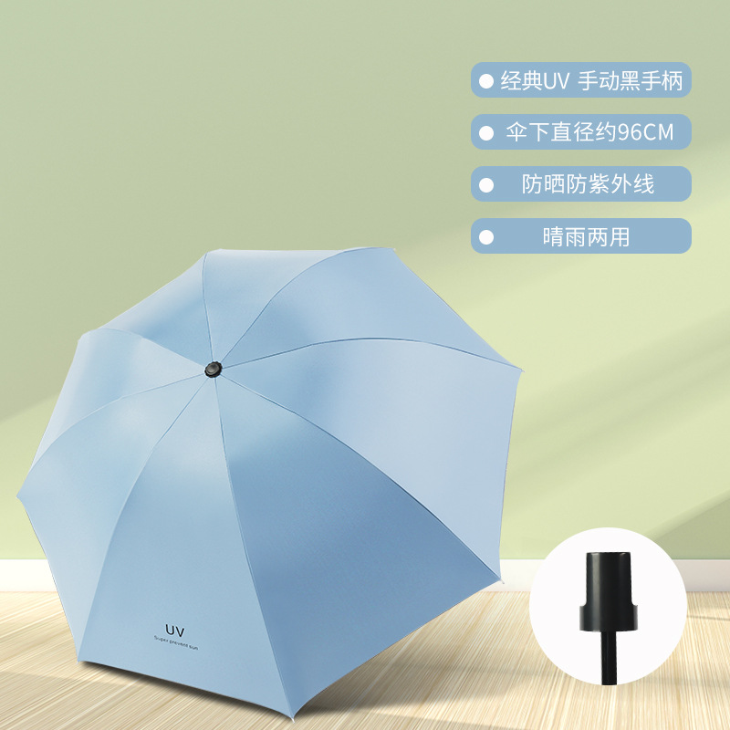 Picture of Automatic Umbrella Large Wholesale Sun Protection UV Protection Sun Umbrella Women's Folding Sunny and Rainy Umbrella Customized Advertising