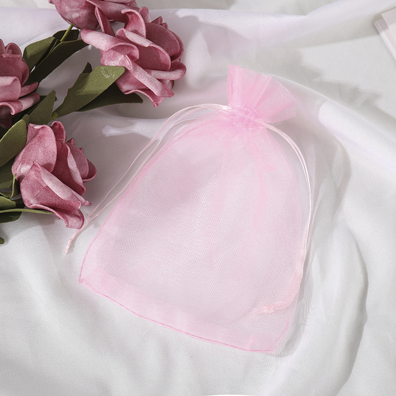 Picture of Plain beam gauze bag wholesale wedding candy bag spot small gift packaging mesh bag printing high density gauze