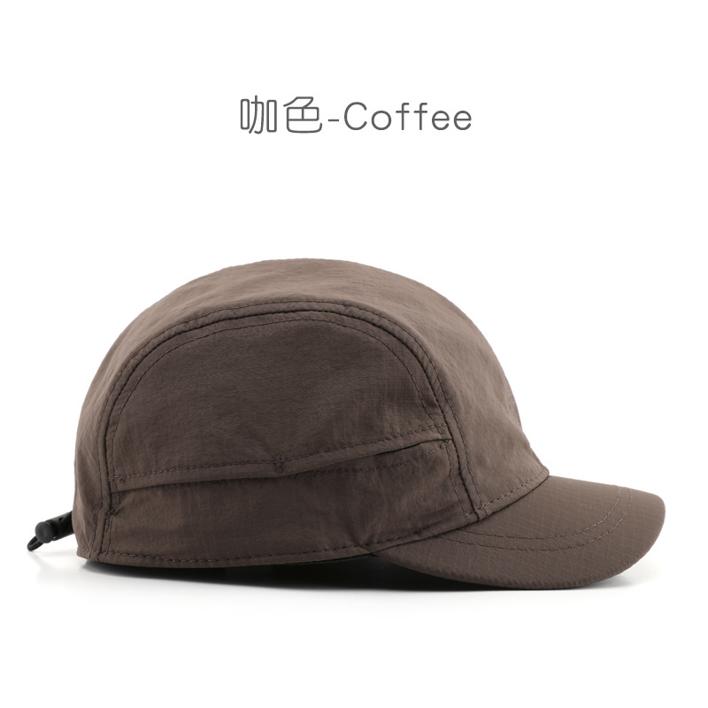 Picture of Japanese Male Personalized Short Eave Solid Color Light Plate Quick-drying Cap Outdoor Travel Sun Hat Baseball Cap